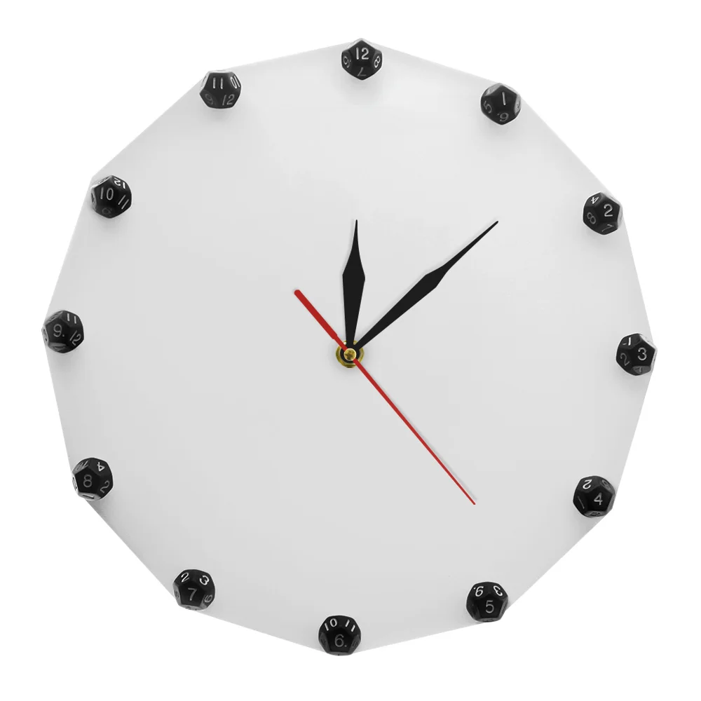 12-сторонние черные игральные кости настенные часы акриловый домашний Декор