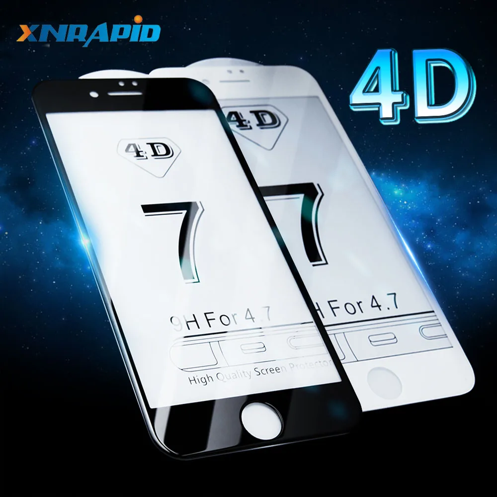 4D стекло для iPhone X XR XS MAX защита экрана круглый закругленный край закаленное