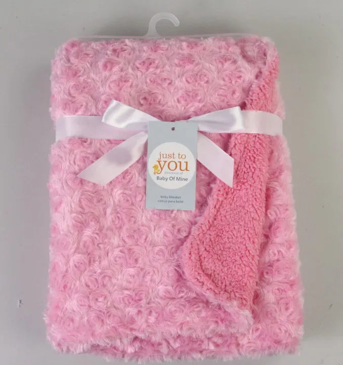 Pink Rose Новое Детское одеяло для кормления, фланелевое одеяло с розами, Коралловое Флисовое одеяло с цветочным рисунком, накидка для пеленания, постельные принадлежности, 76x102 см - Цвет: Pink Rose