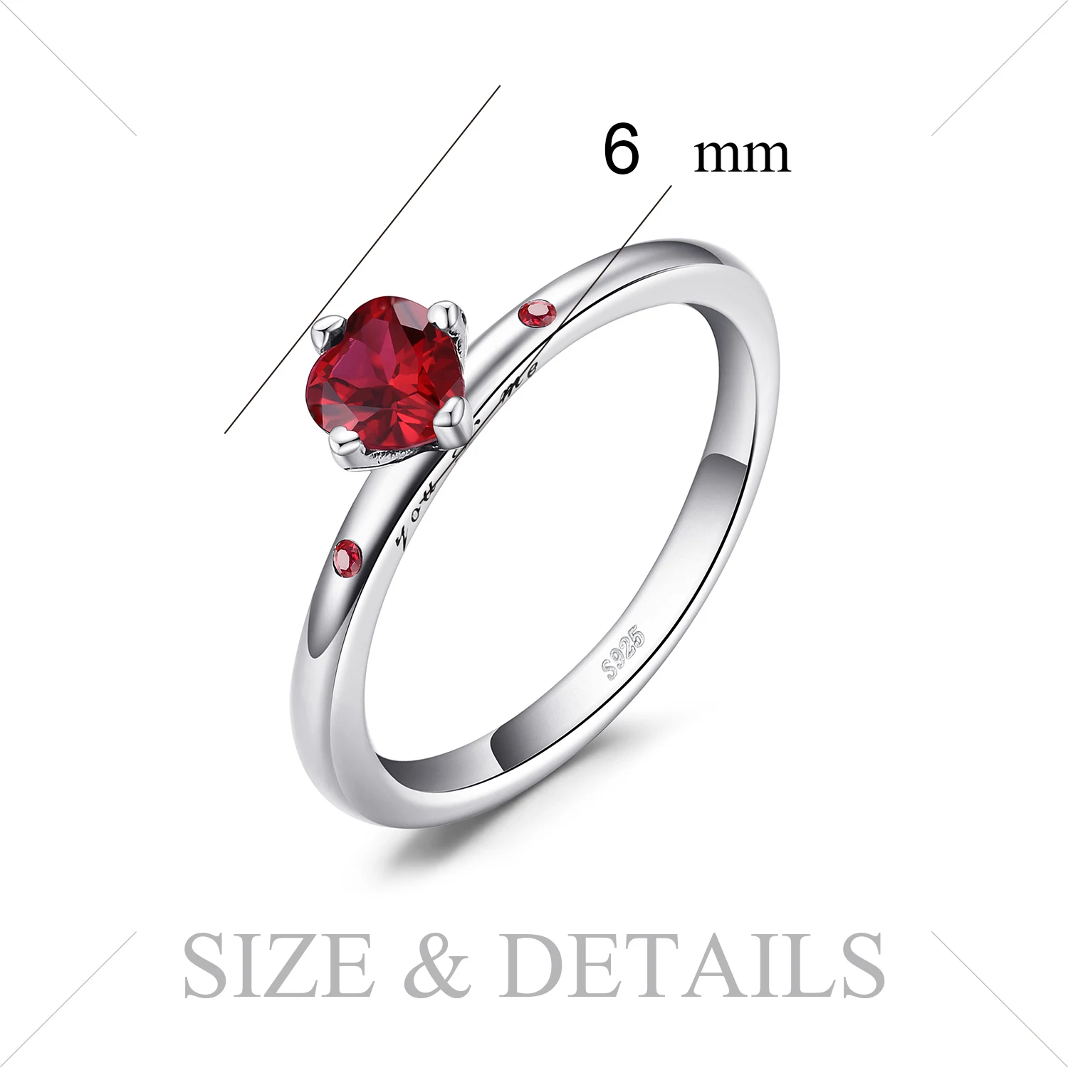 Jewelrypalace стерлингового серебра 925 искреннюю любовь Алые СОЗДАН Ruby Solitare кольцо Модные Обручение кольцо для Для женщин ювелирные изделия