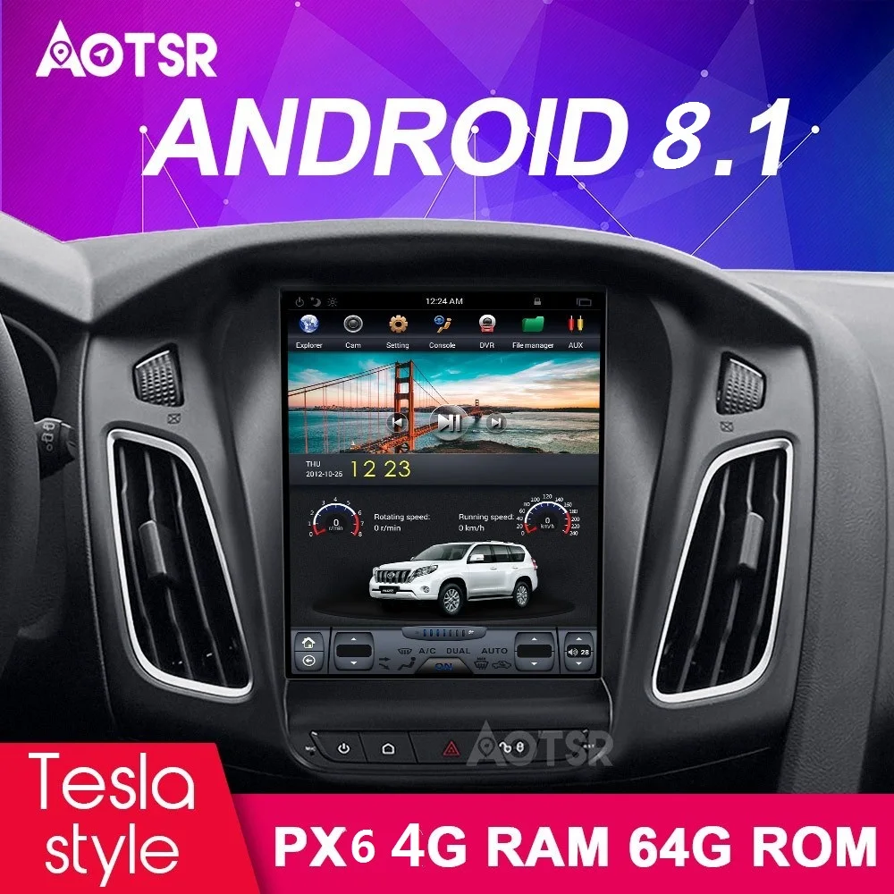 Автомобильный DVD плеер в стиле Тесла на Android 8 1 с большим экраном GPS навигацией для