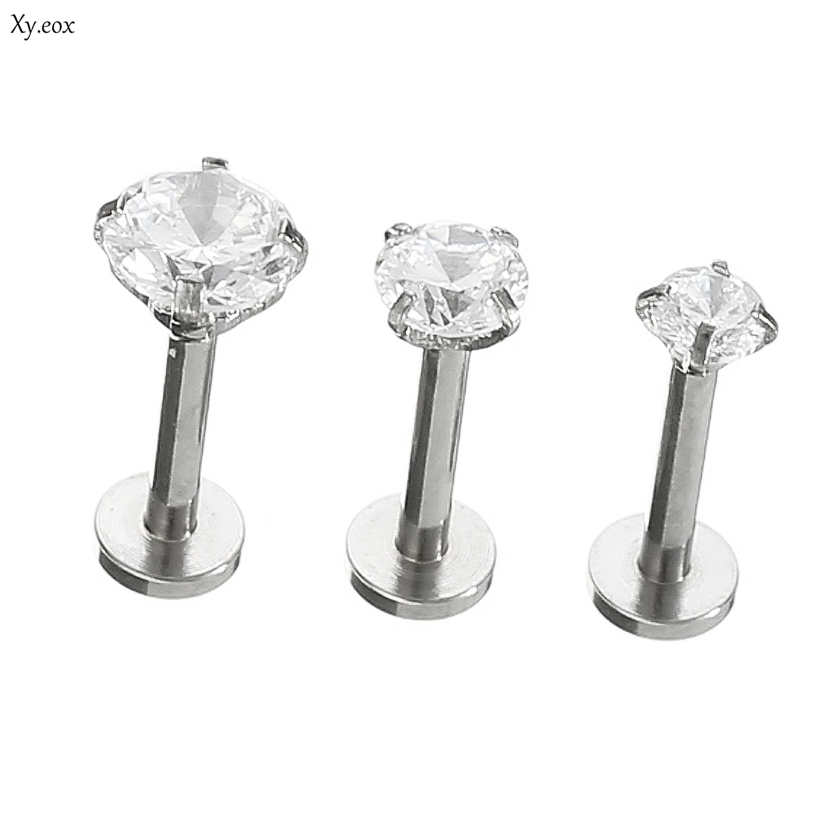 Серьги на Козелок New 16g 3/4/5 мм фианит тройная Передняя завитка ушной