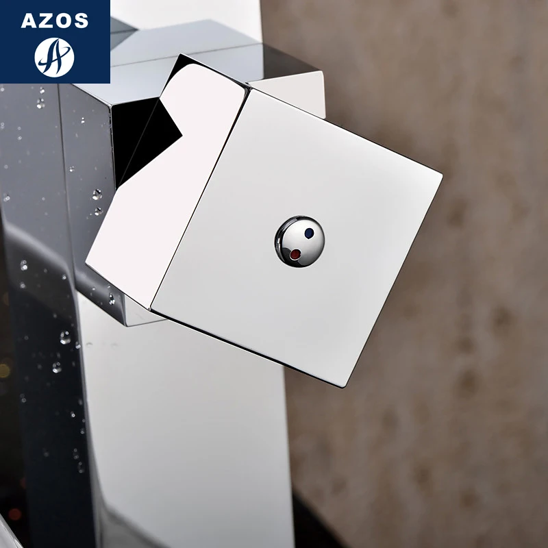 Светодиодный смеситель водопад Azos обесцвечивающаяся раковина из латуни