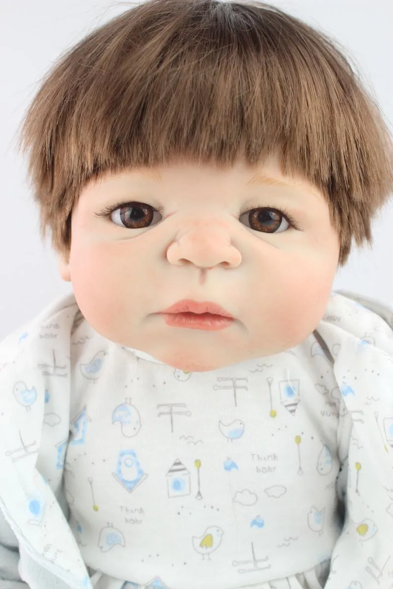 22 дюйма 55 см полностью силиконовые виниловые очаровательные Куклы для маленьких