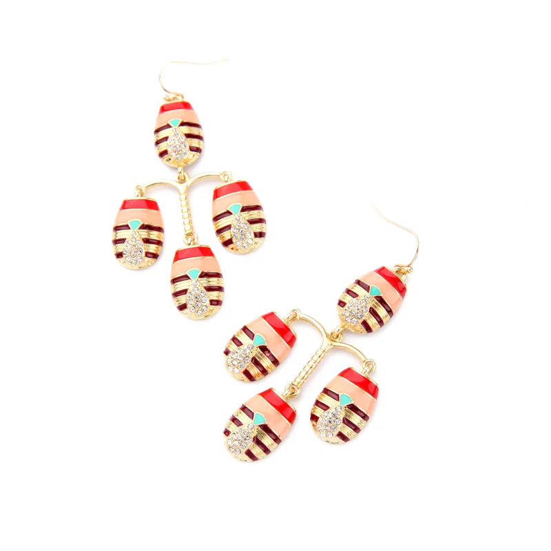 Роскошные брендовые серьги подвески с разноцветной эмалью Новое поступление в