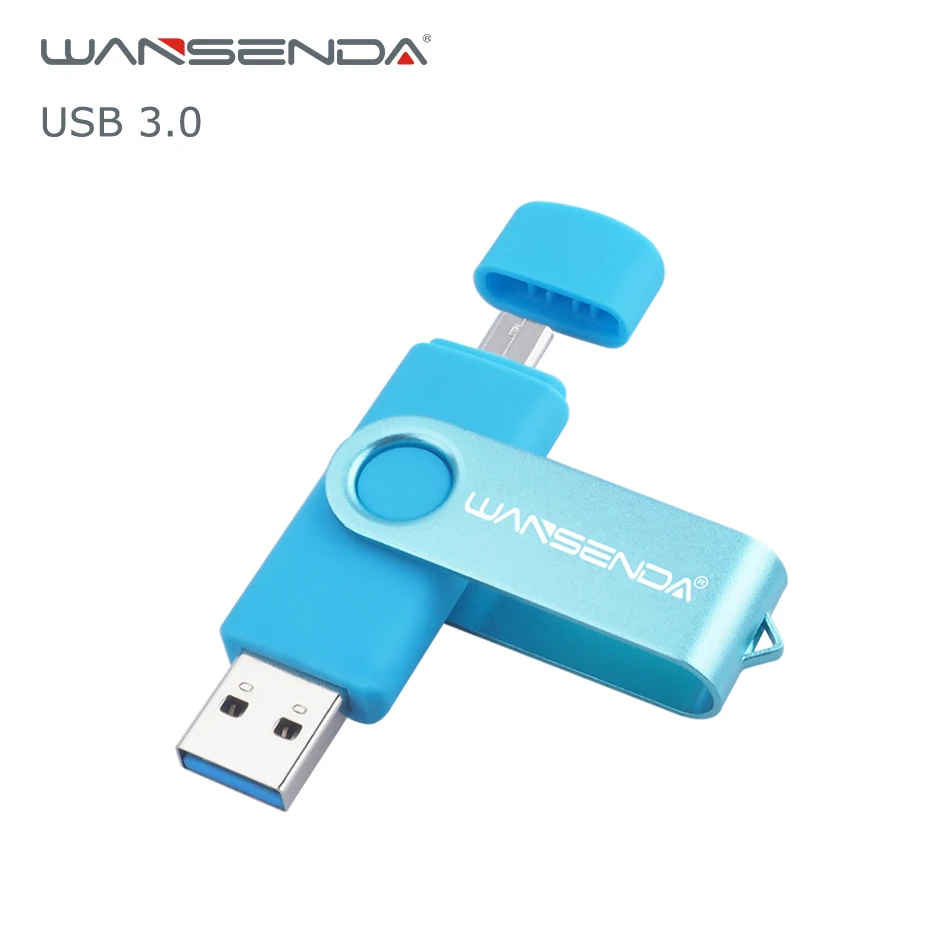 WANSENDA OTG USB 3,0 USB флеш-накопители флеш-накопитель для системы Android 8 ГБ 16 ГБ 32 ГБ 64 Гб 128 Гб внешний накопитель 2 в 1 флешка