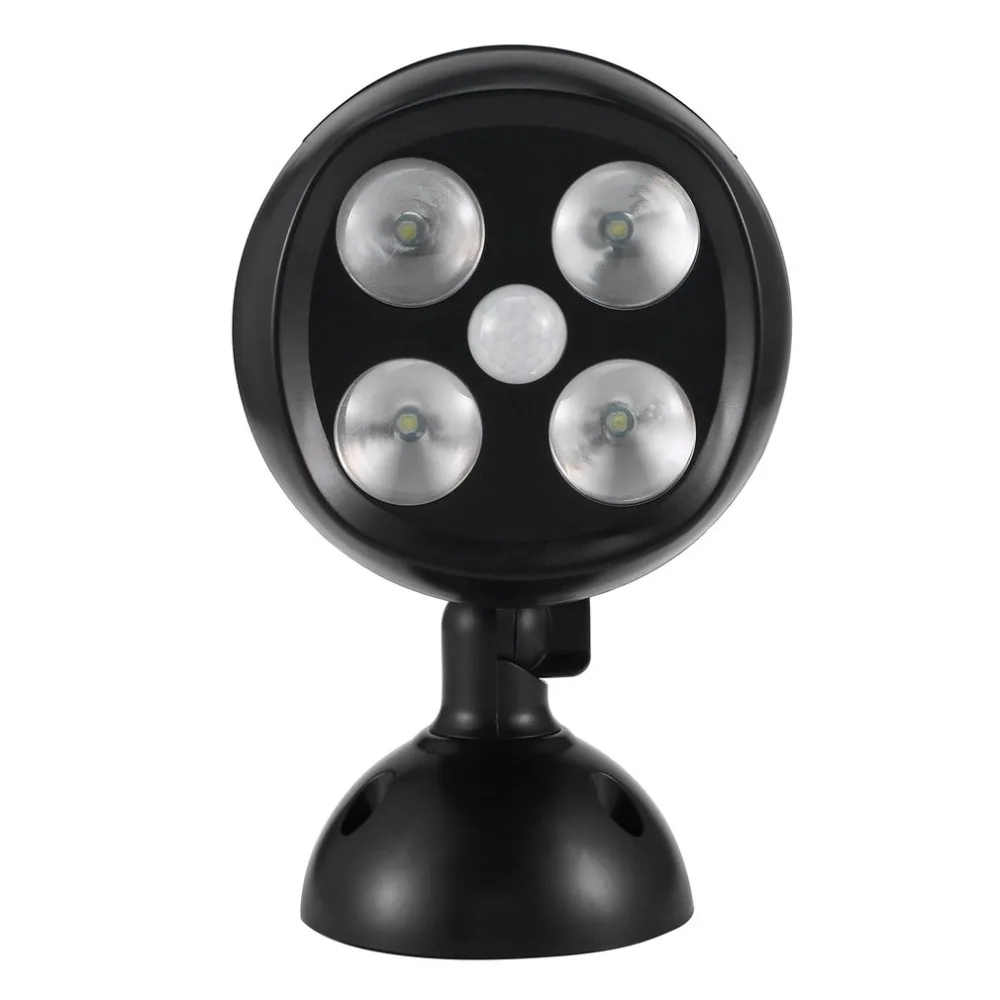4LED многоугольные Солнечные прожекторы с датчиком тела настенный светильник 3535