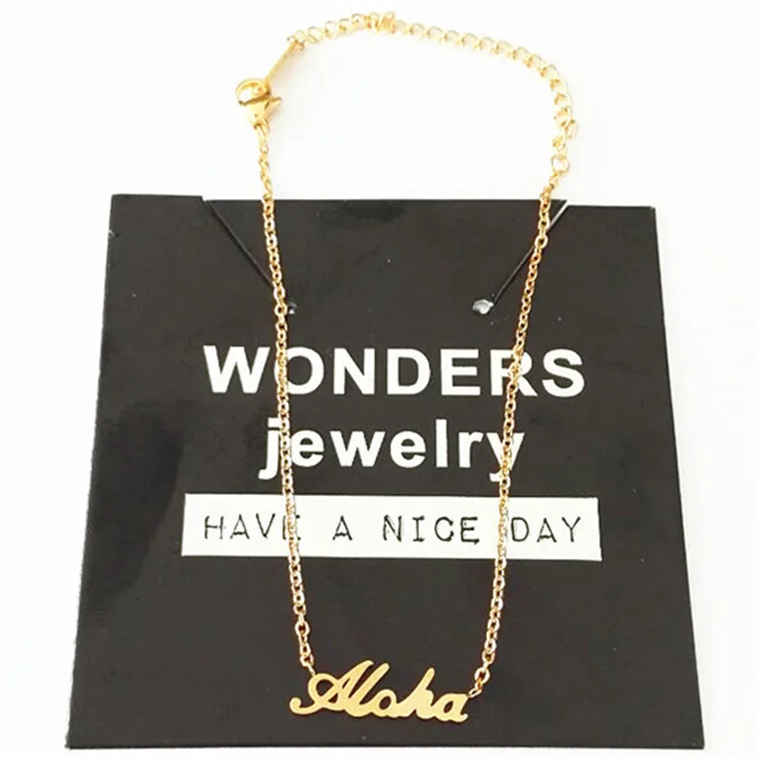 Нержавеющая сталь минималистский Aloha Браслеты для Для женщин себе браслет