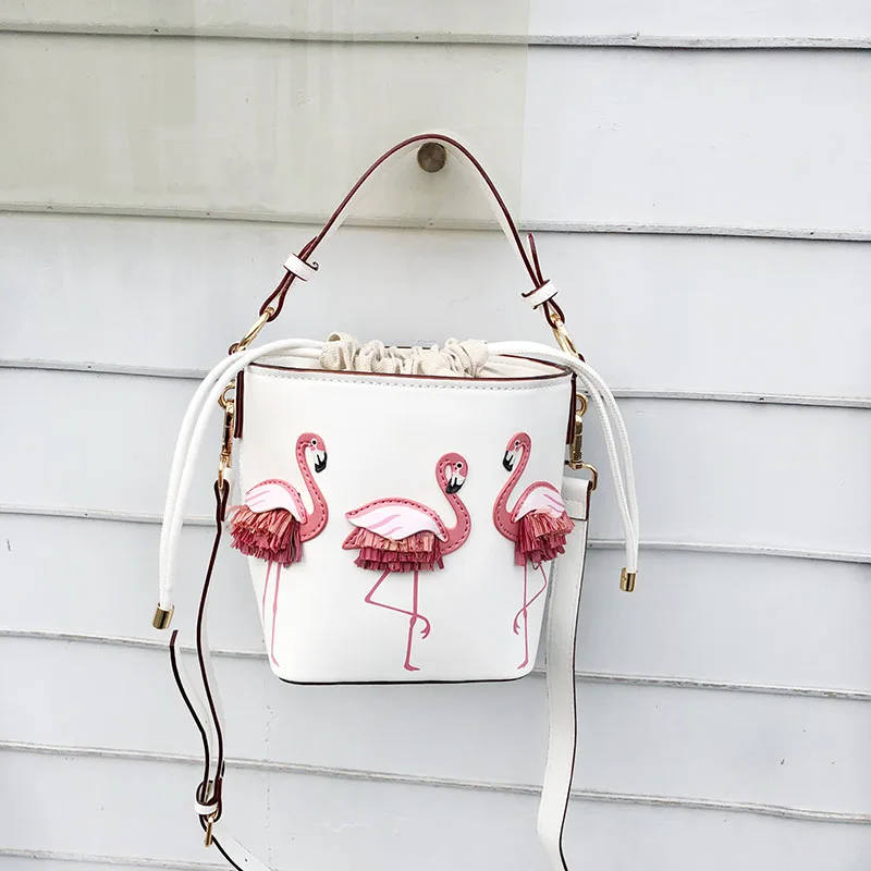Сумка-мессенджер женская с розовым фламинго модный миниатюрный саквояж на