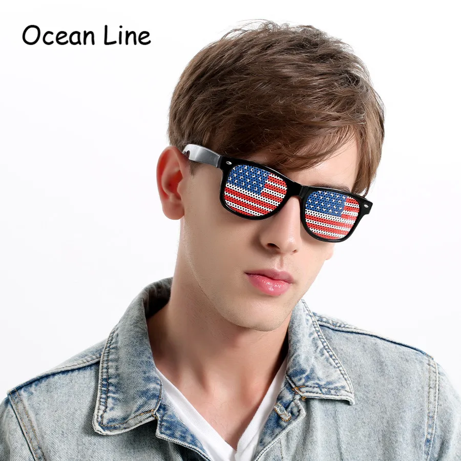 Fashion National Flag Party Glasses Sticker with Hole Adult Costume Accessory for Day and Supplies Decoration | Дом и сад