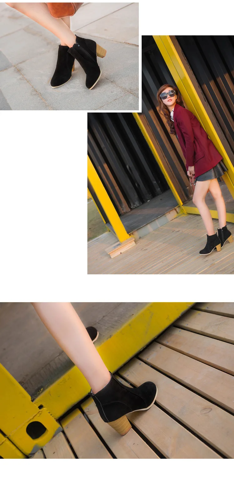 Hot Sale Autumn Winter Women Boots Solid European Ladies shoes Martin boots Suede Leather ankle boots with thick scrub