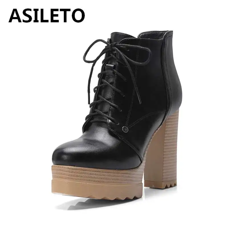 ASILETO/мотоциклетные женские ботильоны на платформе Обувь в стиле панк высоком
