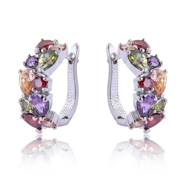 Серьги из розового золота с кристаллами от Swarovski свадебные серьги подвеской в