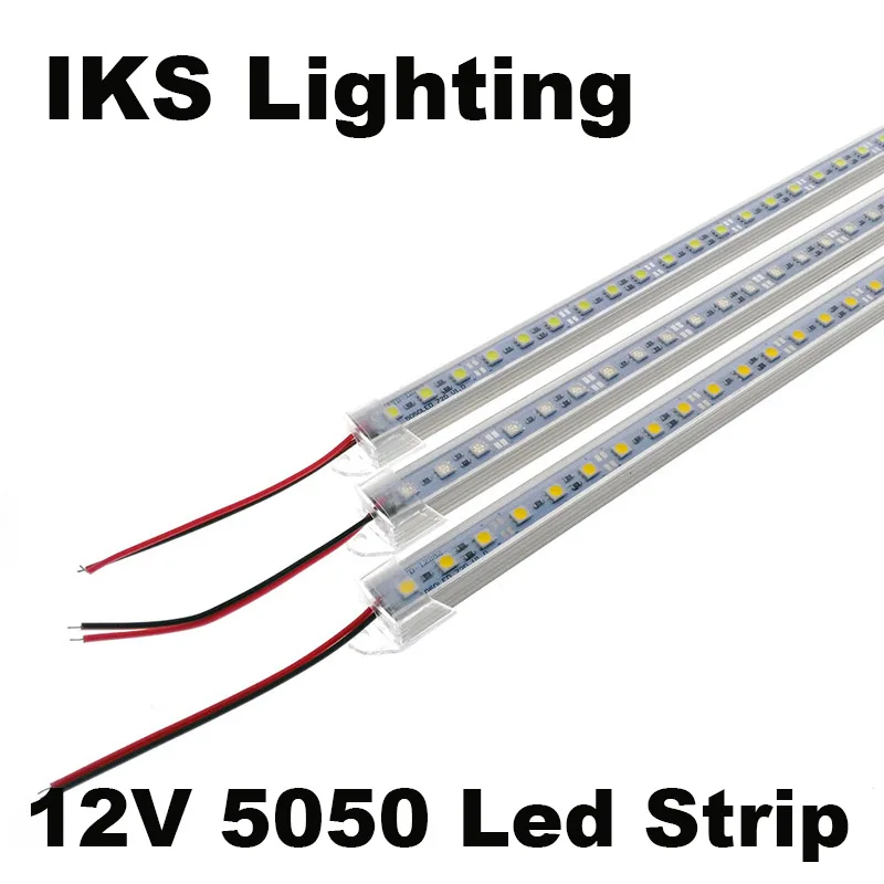 

50pcs *50cm 5050 0.5m LED Bar 12V Hard Rigid Strip Bar Light 36leds + Aluminium Alloy Shell Housing Tiras LED