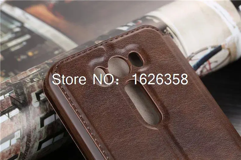 Роскошный кожаный чехол-книжка с подставкой и отделением для карт ASUS ZenFone 2 Laser