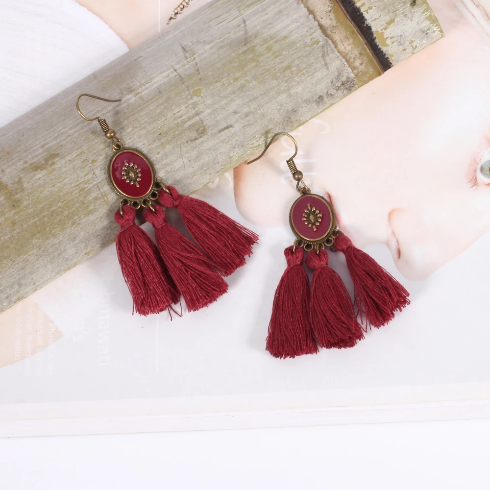 2018 женские серьги с кисточками в стиле панк ювелирные украшения кремового синего