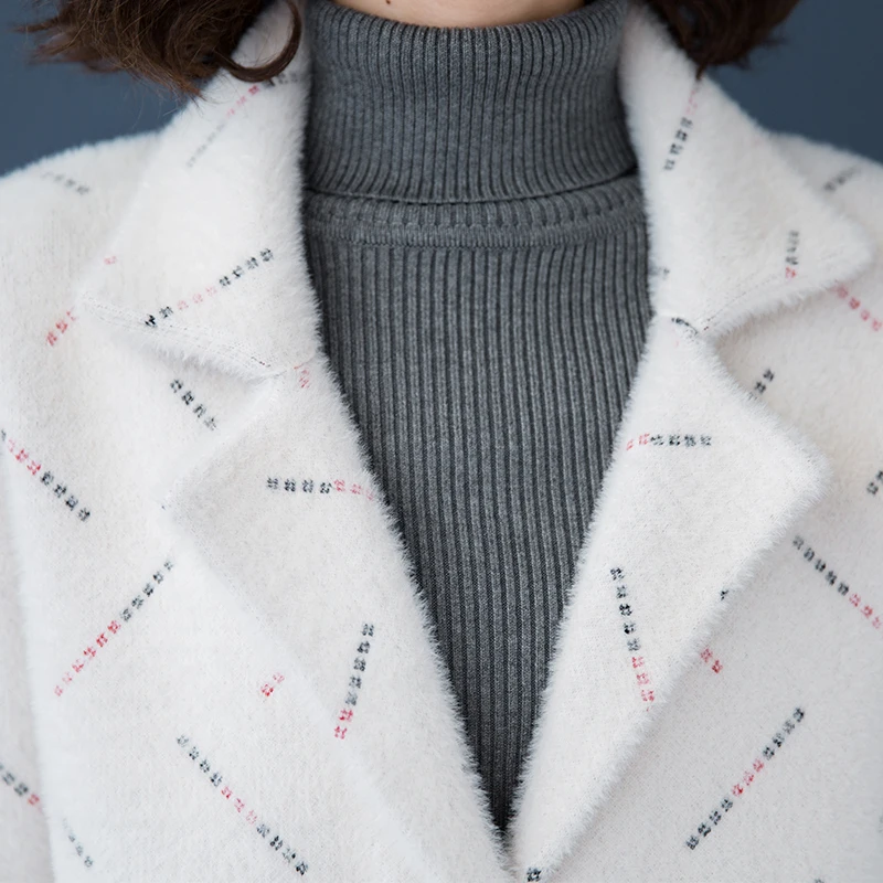 Пальто женское длинное в полоску асимметричное утепленное пальто офисном стиле