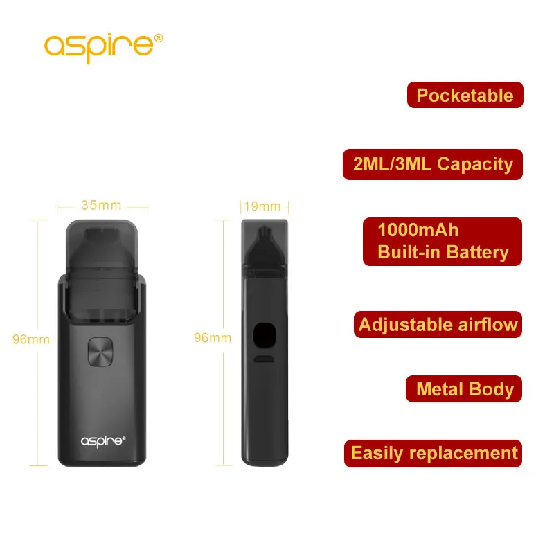 Новейший комплект Aspire 3 ml Breeze 2 AIO с 1000 mAh встроенным аккумулятором Pod электронная