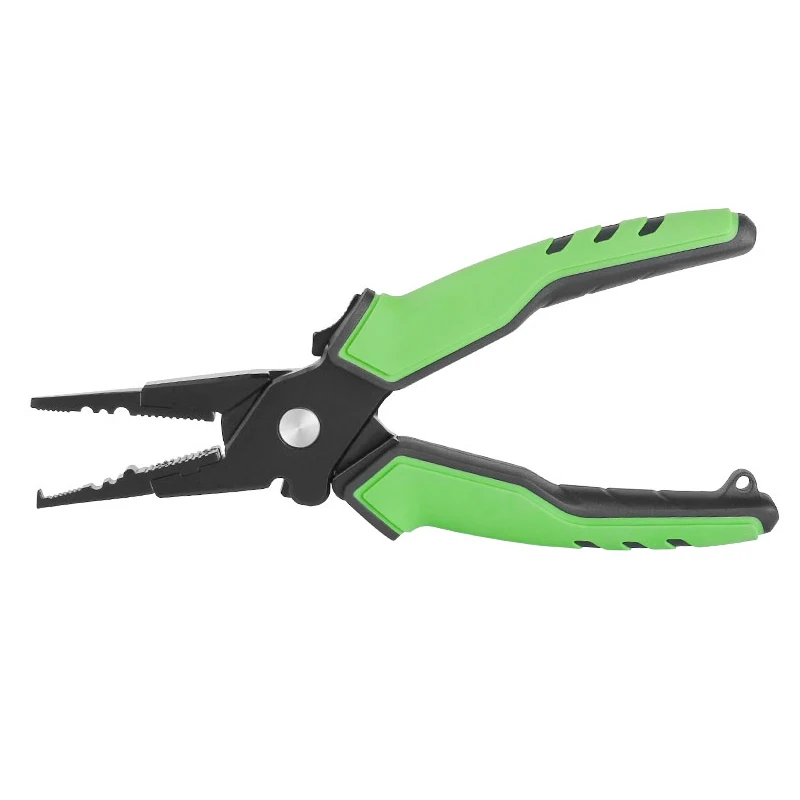 green pliers LINNHUE New Aluminum Alloy Fishing Pliers Grip Set Split Ring Cutters Line Hook Recover Fishing Tackle High Quality Fishing Tool - Цвет: green pliers
