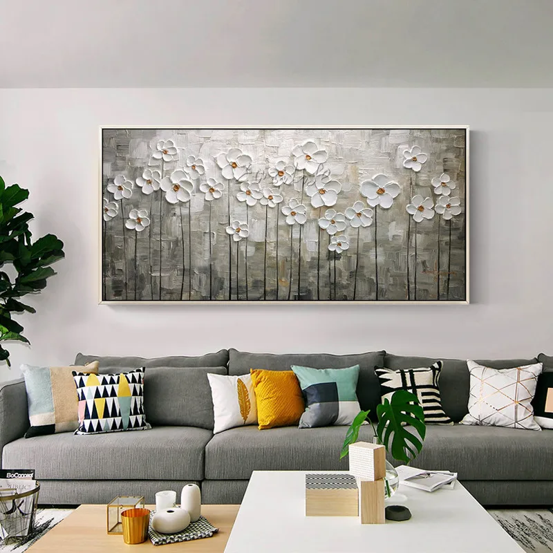 Картина на холсте quadros caudros decoracion палитра нож 3D текстура Цветочная живопись