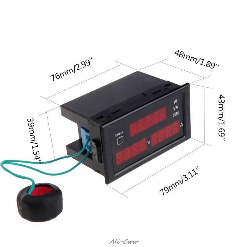 DL69-2048 Multifunctional AC Voltmeter Ammeter Voltage Current Meter 80-300V | Инструменты