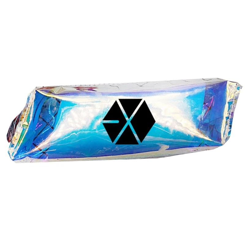 1 шт. K-pop EXO цветной лазерный чехол для карандашей ПВХ сумка для канцелярских принадлежностей Чехол для карандашей Милая коробка для карандашей