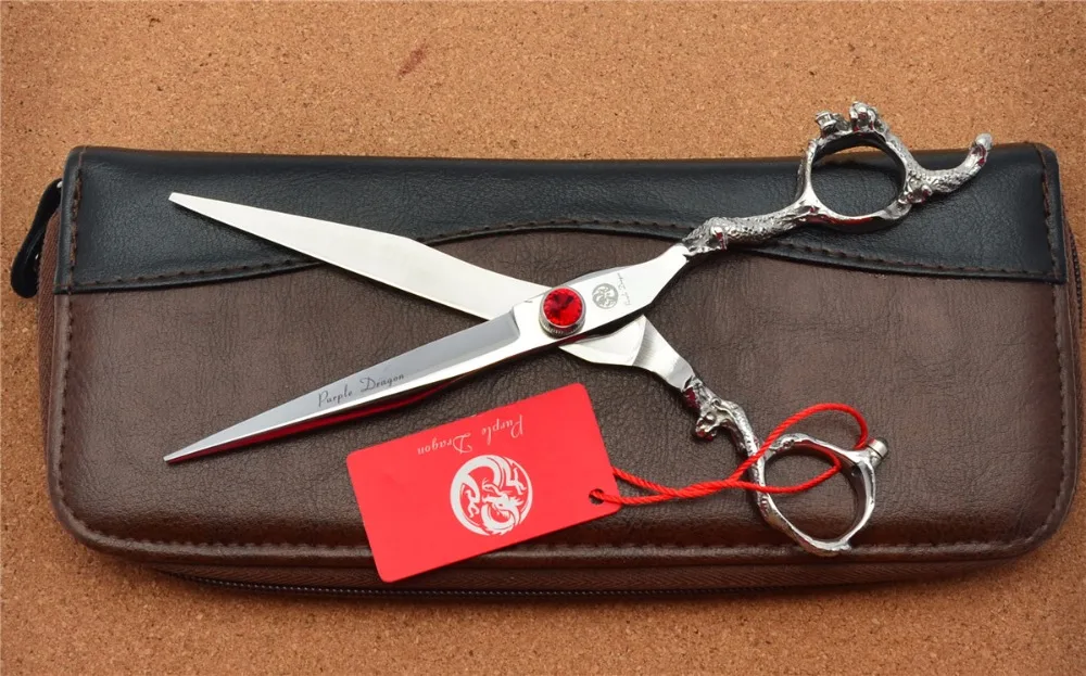 627# 7'' Brand Purple Dragon TOP GRADE Hairdressing Scissors JP 440C Big Gem Cats Dogs Pets Cutting Animal Hair Shears | Красота и