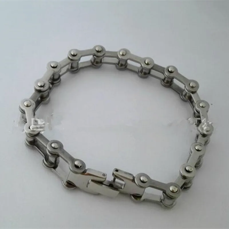 Women Men Stainless Steel Bracelet Silver Color Punk Rock Bicycle Motorcycle Link Chain Jewelry Gift New 21.5cm | Украшения и
