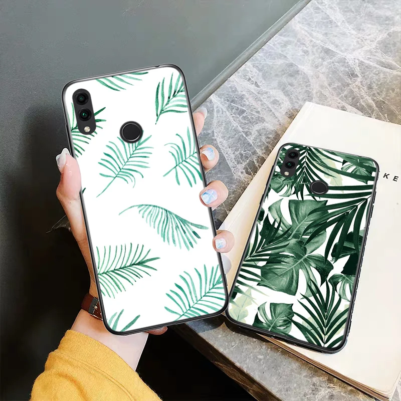 Силиконовый чехол Art Flowers Leaf для Huawei honor 6A 7A Pro 7X 8 Lite 8A 8X 8C 9 Note 10 View 20 20S 9X|Бамперы| |
