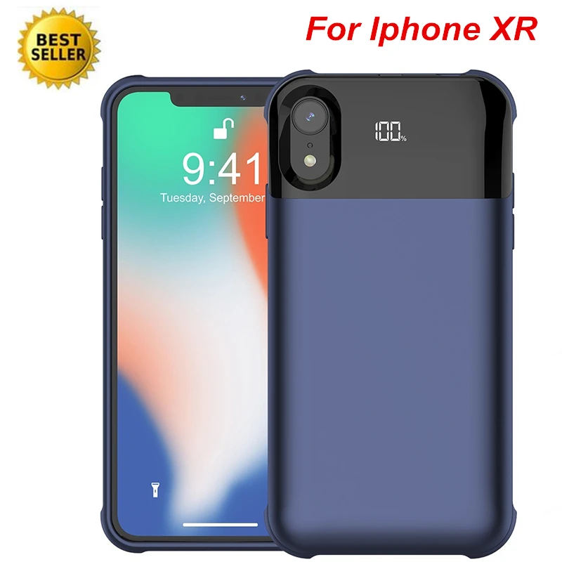 Для Iphone XR батарея чехол интеллектуальный цифровой дисплей беспроводной 5500 Mah