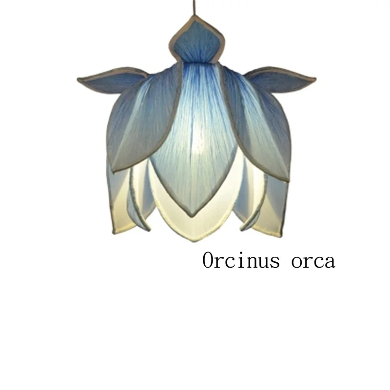 Новая китайская Классическая Подвесная лампа в виде лотоса с имитацией ткани