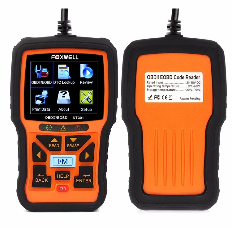 Foxwell NT301 CAN OBDII/считыватель кода EOBD Поддержка нескольких языков