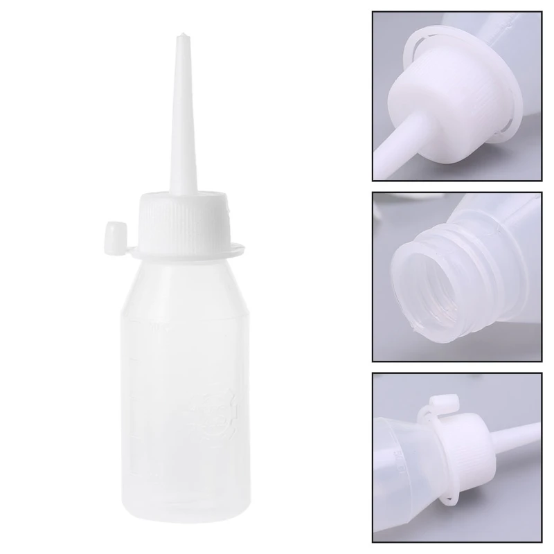 

50ml Industrial Glue Gel Oil Applicator Squeeze Bottle Clear White Jet Dispenser