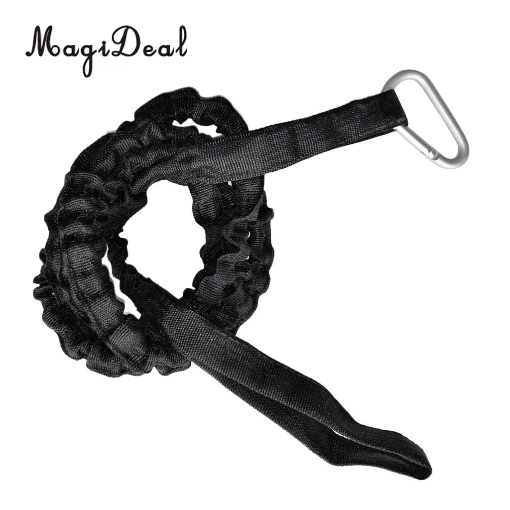 MagiDeal 61.4' Cinch-Lock Webbing Kayak Canoe Paddle Leash Fishing Rod Holder Accessory With Carabiner Black | Спорт и