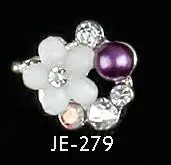 JE-279 10 шт./лот, 15 стилей на выбор, Большой жемчуг, полимерные цветы для ногтей, стразы для украшения ногтей, 3D Шарм, сплав, сделай сам, наклейки для ногтей, подвески - Цвет: JE-279