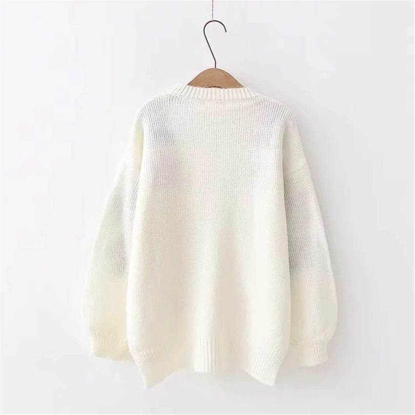 Женский свитер с круглым вырезом Pull Hiver Femme модный теплый пуловер цветочным