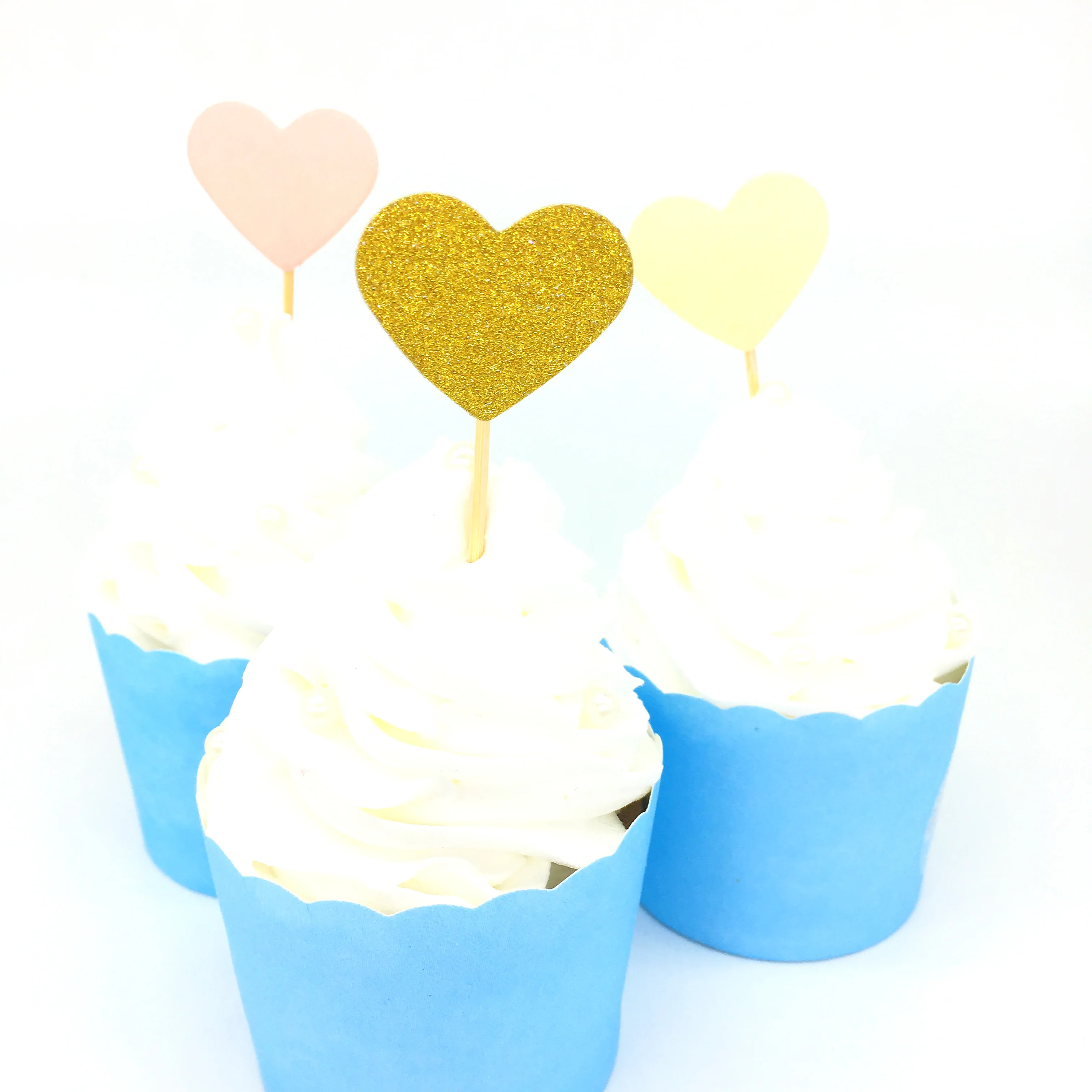 pcs Kids Birthday Cake Toppers Heart Glitter Cupcake Topper Wedding Decor Cake Decoration Party Anniversaire Garcon Candy Bar Buy At The Price Of 2 23 In Aliexpress Com Imall Com