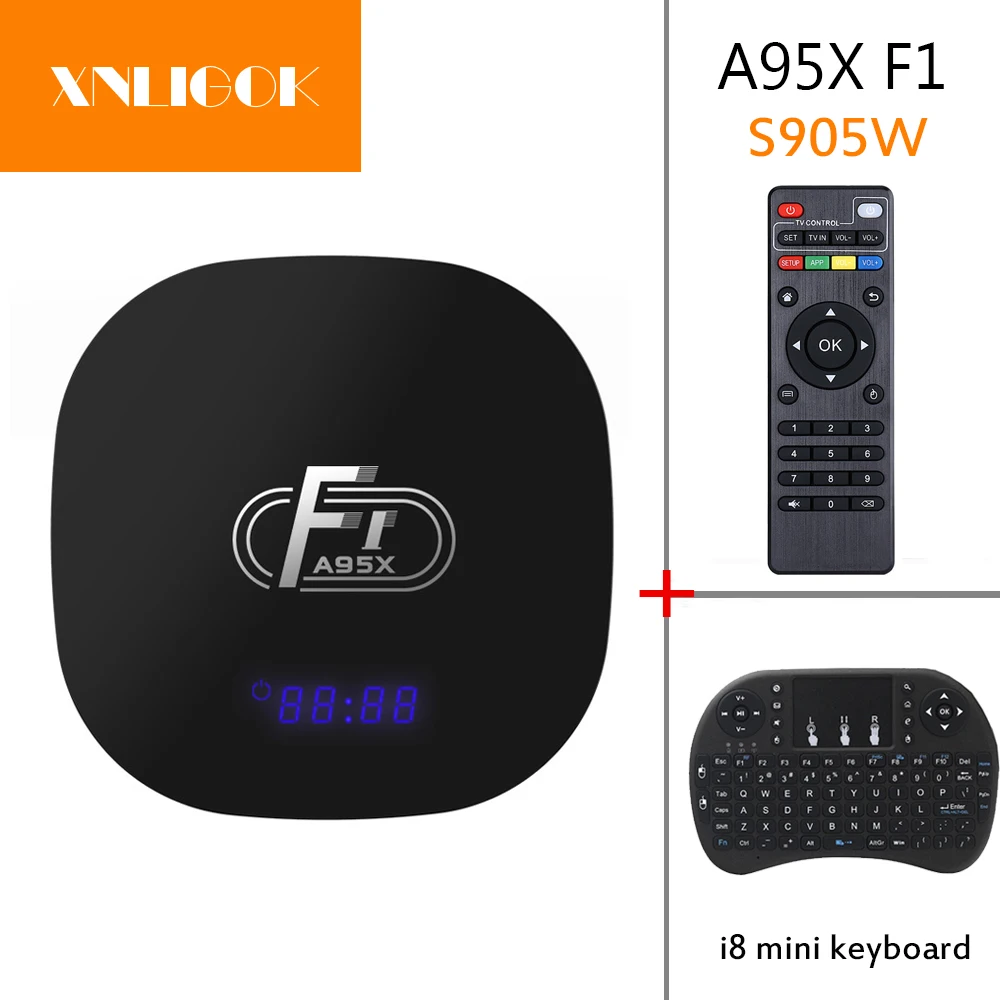 A95X F1 Android 8 1 четырехъядерный процессор Amlogic S905W 2 Гб 16 4G Wifi 100 м LAN H.265 | Электроника