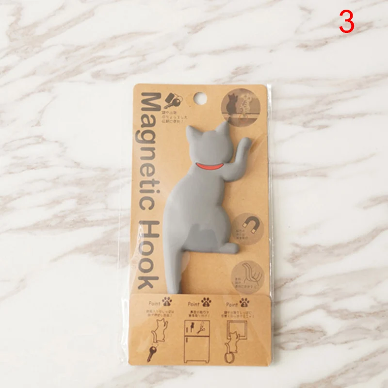 

Cat Shape Magnetic Wall Mount Keys Hook Fridge Magnet Hanging Hook Door Decor SDF-SHIP