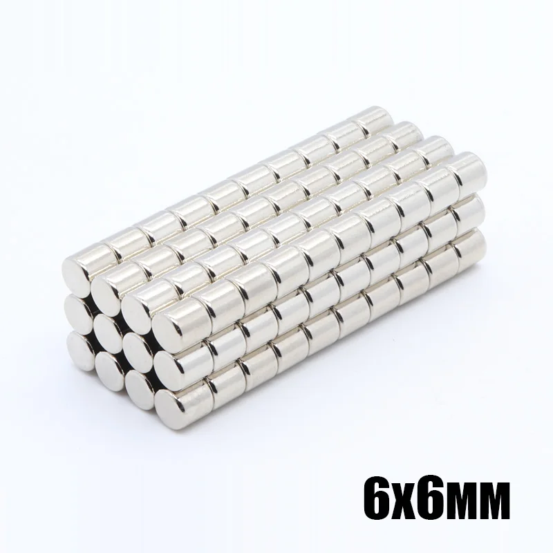 100 шт. 6*6 мм супер сильные мощные 6x6 Круглый Магнит Редкоземельные Постоянные