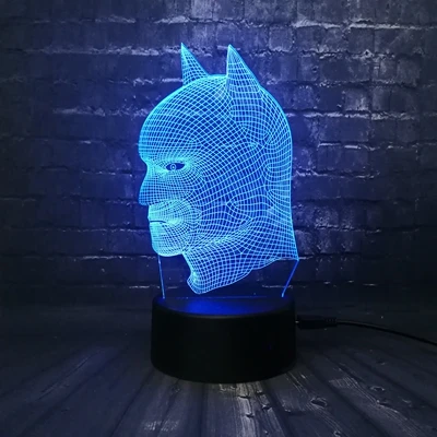 5 С героями комиксов Марвел, легенда Бэтмен "Лига правосудия" Symbal 3D RGB лампа светодиодный ночник стол мальчик подарок визуальную иллюзию оптический детская игрушка - Испускаемый цвет: 5