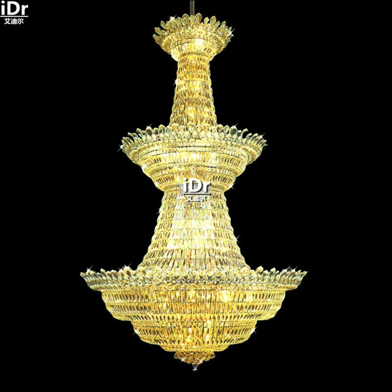 Chandeliers Polished gold crystal lighting lamp 70 large hotel Lobby 120cm W x 200cm H Bedroom Hall lamps | Лампы и освещение