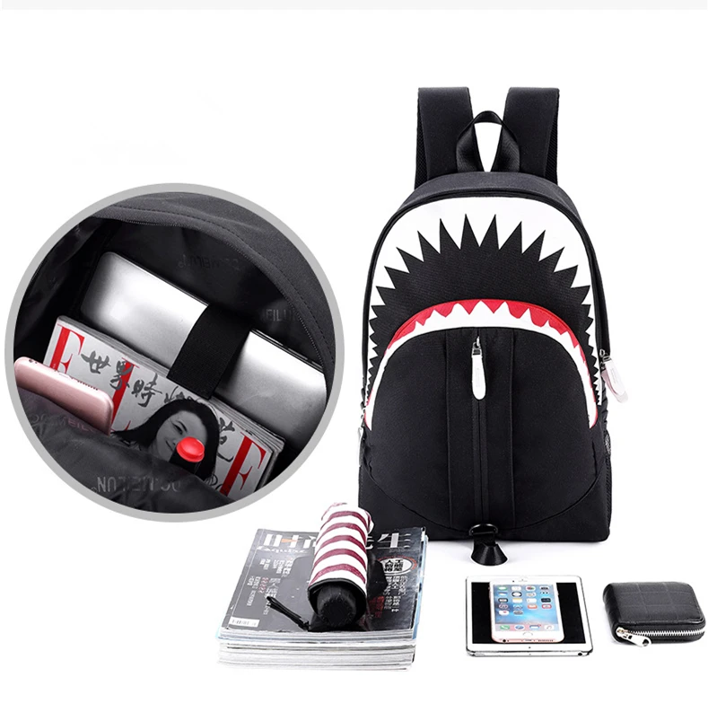Luminous shark School Backpack boys SchoolBag Children Bags for Teenage student usb functional Backpacks Travel bag Bolsa | Багаж и сумки