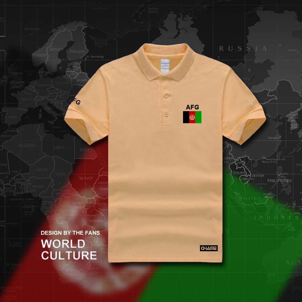 Afghan polo рубашки мужские с коротким рукавом белые бренды напечатаны для страны хлопок национальная команда флаг AFG ислам пашто