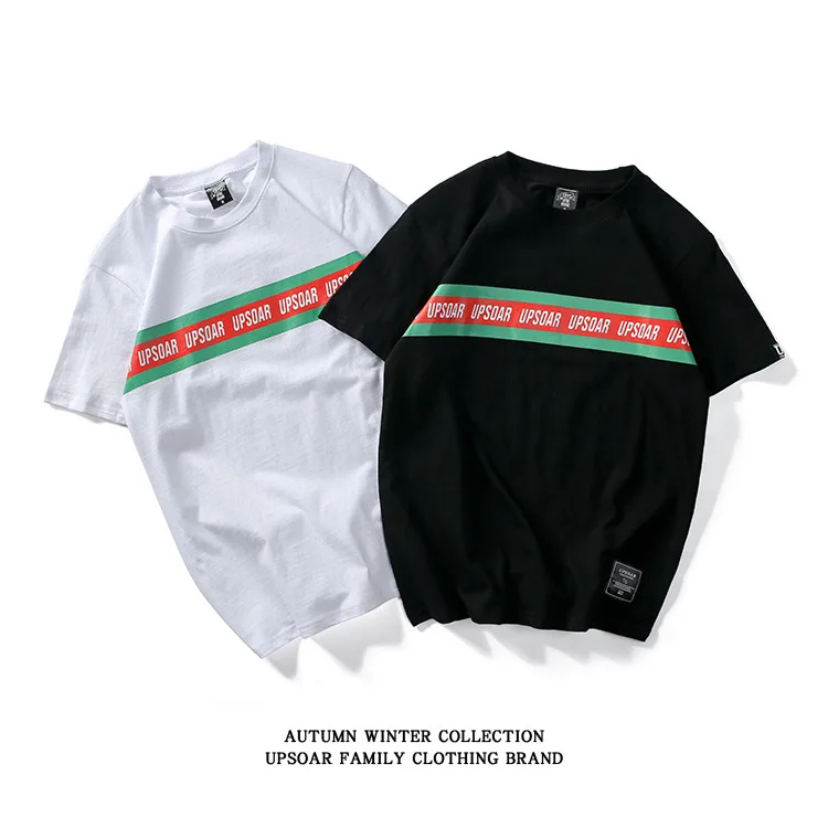 Мужская Летняя модная уличная футболка с буквенным принтом и круглым вырезом