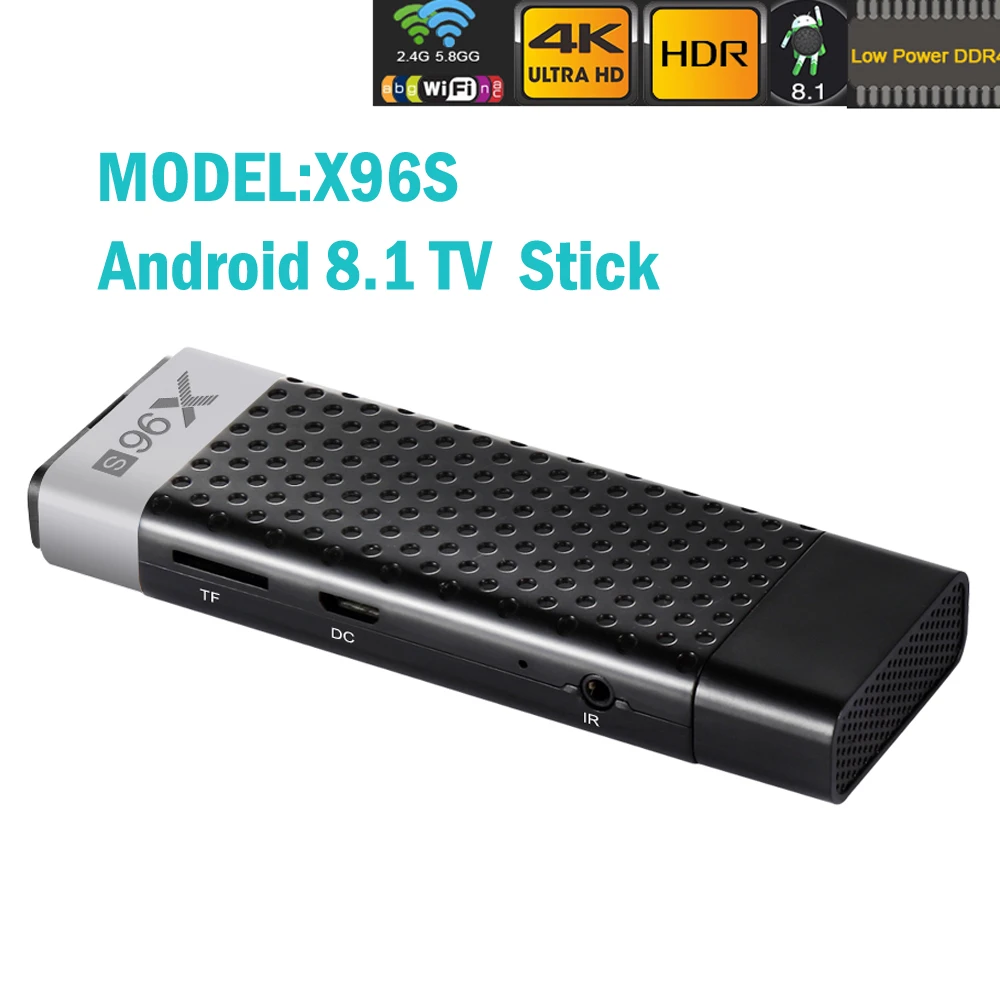 Высокое качество Android 8,1 Smart tv Dongle Stick Box X96S 2 ГБ+ 16 Гб S905X2 4K HD 5 ГГц wifi телеприставка для домашнего офиса школы