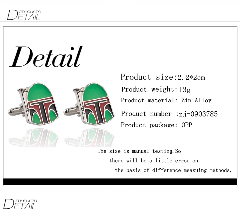 Men's Cufflinks Awesome Movie Star Wars Boba Fett Helmet French Cuff Links for Mens Wedding Groomsmans Gift For Men Whosale | Украшения