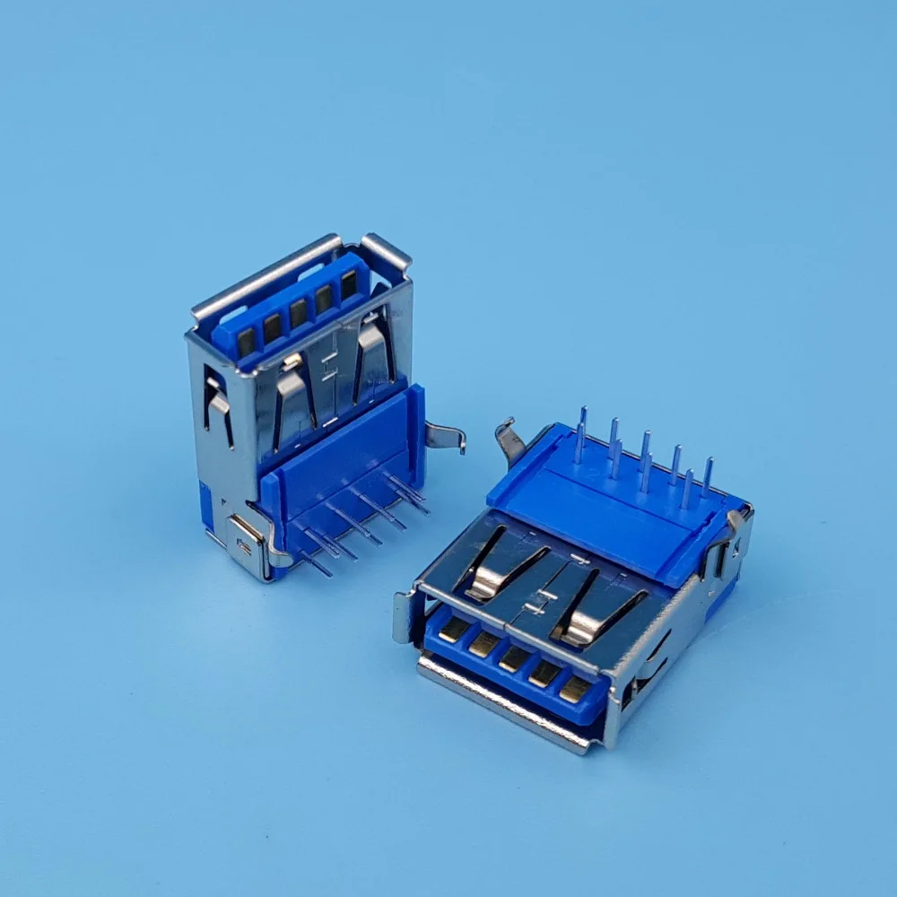 50 шт. Высокоскоростной USB 3 0 тип A правый угол Женский 9Pin DIP PCB разъем припоя|connector