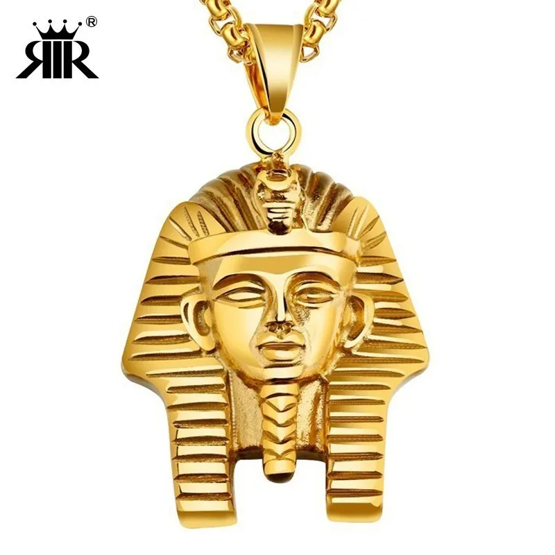 Ожерелье с подвеской RIR Egyptian Akhnaton Pharaoh из нержавеющей стали в стиле Africa King Tutankhamun