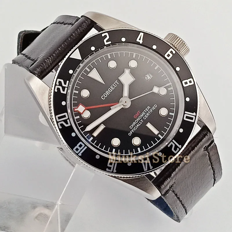 41 мм черный стальной ремешок nouvelle автоматический мужской режим faux chronographe Classique pour